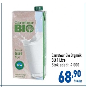 Carrefour Bio Organik Süt 1 Litre