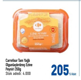 Carrefour Tam Yağlı Olgunlaştırılmış Ezine Peyniri 350G