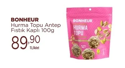 Bonheur Hurma Topu Antep Fıstık Kaplı 100G