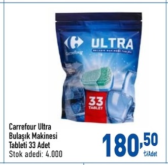 Carrefour Ultra Bulaşık Makinesi Tableti 33 Adet