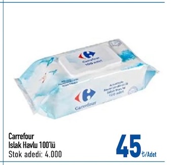 Carrefour Islak Havlu 100'Lü