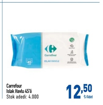 Carrefour Islak Havlu 45'Li