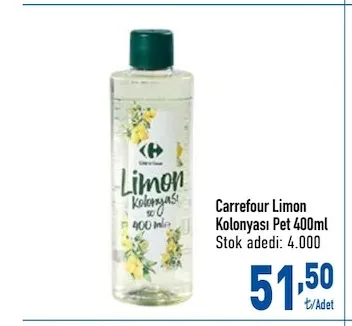 Carrefour Limon Kolonyası Pet 400Ml