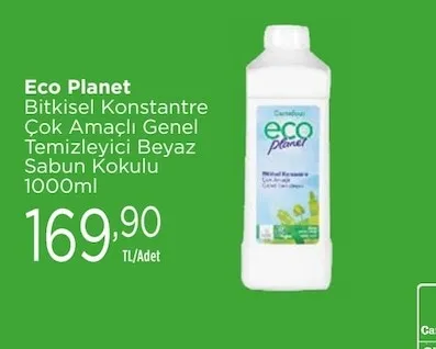 Eco Planet Bitkisel Konsantre Çok Amaçlı Genel Temizleyici Beyaz Sabun Kokulu 1000Ml