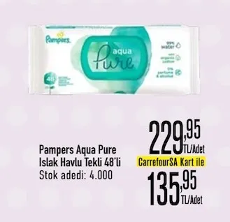 Pampers Aqua Pure Islak Havlu Tekli 48'Li