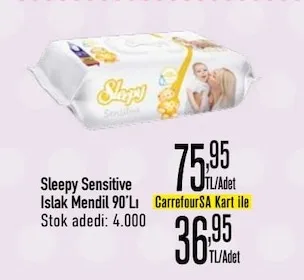 Sleepy Sensitive Islak Mendil 90'Lı