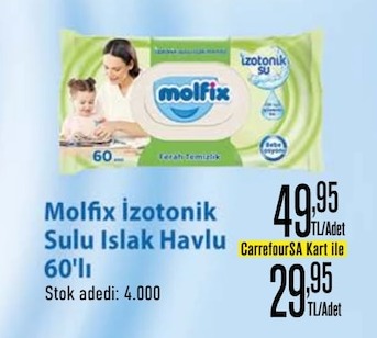 Molfix İzotonik Sulu Islak Havlu 60'Lı