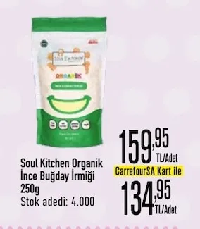 Soul Kitchen Organik İnce Buğday İrmiği 250G