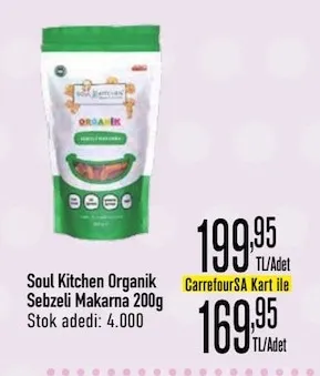 Soul Kitchen Organik Sebzeli Makarna 200G
