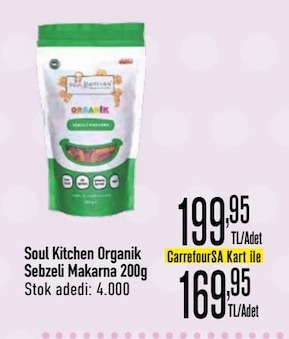 Soul Kitchen Organik Sebzeli Makarna 200G