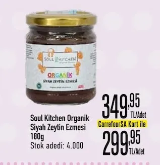 Soul Kitchen Organik Siyah Zeytin Ezmesi 180G