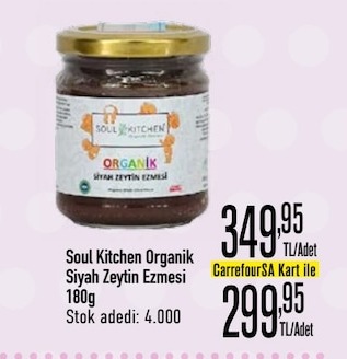 Soul Kitchen Organik Siyah Zeytin Ezmesi 180G
