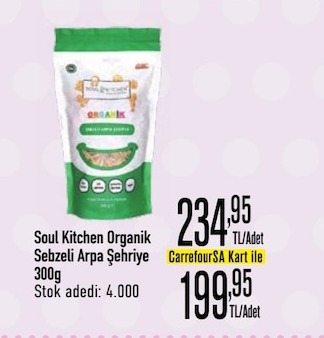 Soul Kitchen Organik Sebzeli Arpa Şehriye 300G