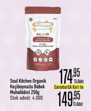 Soul Kitchen Organik Keçiboynuzlu Bebek Muhallebisi 250G