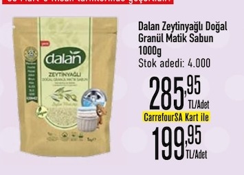 Dalan Zeytinyağlı Doğal Granül Matik Sabun 1000G
