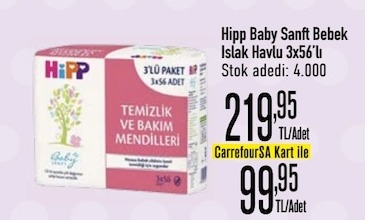 Hipp Baby Sanft Bebek Islak Havlu 3X56'Lı