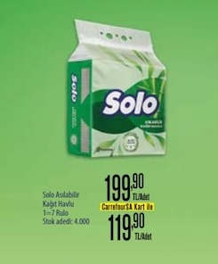 Solo Asılabilir Kağıt Havlu 1=7 Rulo