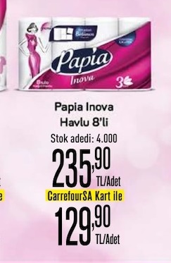 Papia Inova Havlu 8'Li