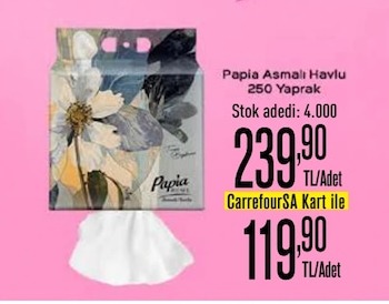 Papia Asmalı Havlu 250 Yaprak