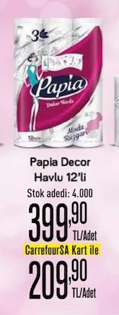 Papia Decor Havlu 12'Li
