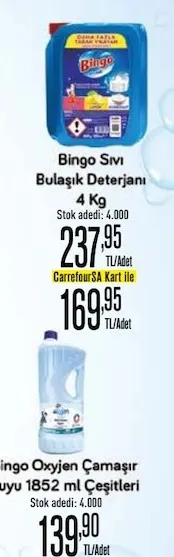 Bingo Sıvı Bulaşık Deterjanı 4 Kg