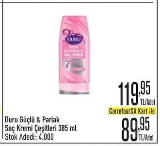 Duru Güçlü & Parlak Saç Kremi Çeşitleri 385 Ml