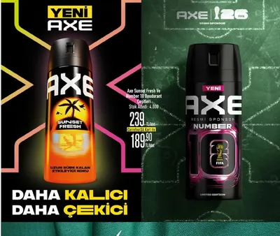 Axe Sunset Fresh Ve Number 10 Deodorant Çeşitleri