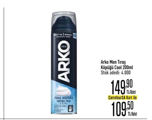 Arko Men Tıraş Köpüğü Cool 200Ml