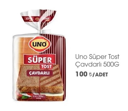 Uno Süper Tost Çavdarlı 500G