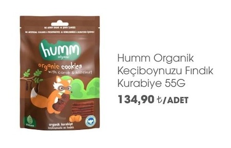 Humm Organik Keçiboynuzu Fındık Kurabiye 55G