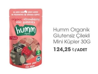 Humm Organik Glutensiz Çilekli Mini Küpler 30G