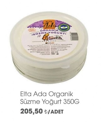 Elta Ada Organik Süzme Yoğurt 350G