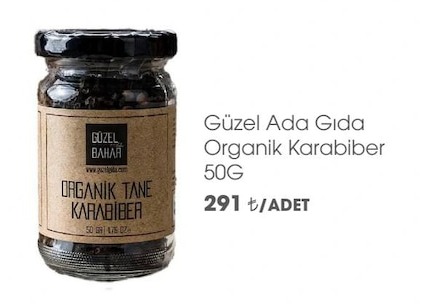 Güzel Ada Gıda Organik Karabiber 50G