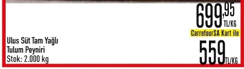 Ulus Süt Tam Yağlı Tulum Peyniri