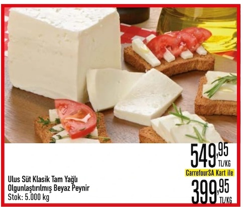 Ulus Süt Klasik Tam Yağlı Olgunlaştırılmış Beyaz Peynir