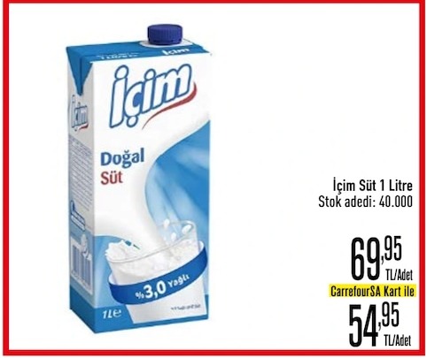 Içim Süt 1 Litre