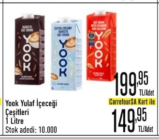Yook Yulaf Içeceği Çeşitleri 1 Litre