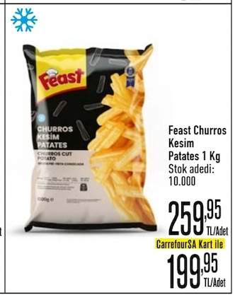 Feast Churros Kesim Patates 1 Kg