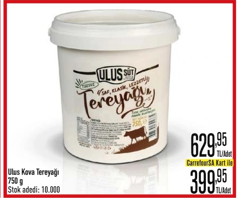 Ulus Kova Tereyağı 750 G
