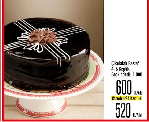 Çikolatalı Pasta 4-6 Kişilik