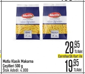 Mutlu Klasik Makarna 500 G