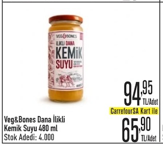 Veg&Bones Dana İlikli Kemik Suyu 480 Ml