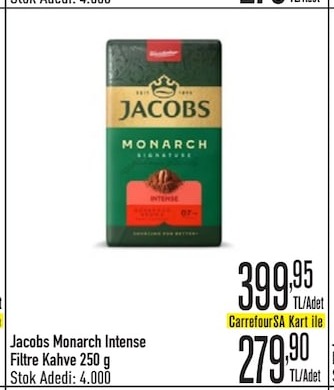 Jacobs Monarch Intense Filtre Kahve 250 G