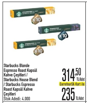 Starbucks Blonde Espresso Roast Kapsül Kahve Çeşitleri / Starbucks House Blend / Starbucks Espresso Roast Kapsül Kahve Çeşitleri