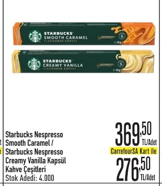 Starbucks Nespresso Smooth Caramel / Starbucks Nespresso Creamy Vanilla Kapsül Kahve Çeşitleri