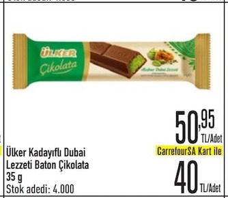 Ülker Kadayıflı Dubai Lezzeti Baton Çikolata 35 G