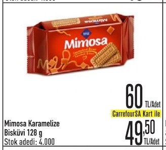 Mimosa Karamelize Bisküvi 128 G