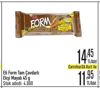 Eti Form Tam Çavdarlı Ekşi Mayalı 45 G