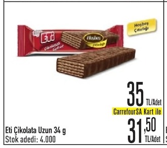 Eti Çikolata Uzun 34 G