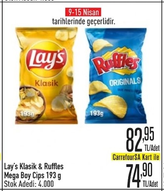 Lay'S Klasik & Ruffles Mega Boy Cips 193 G